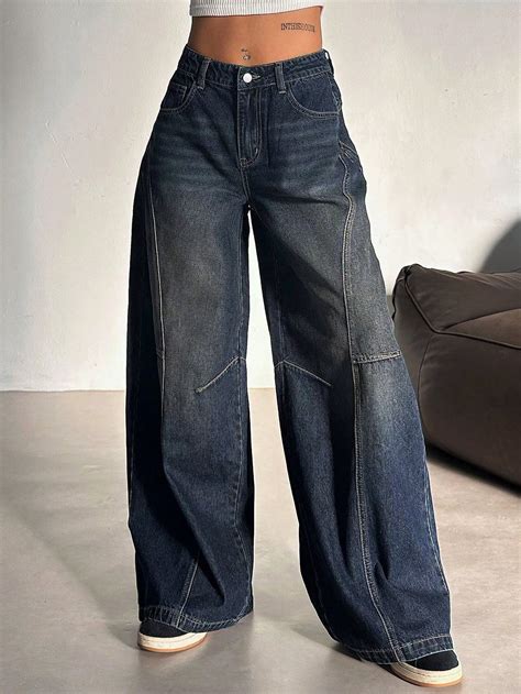 Bold Streak Pannel Wide Leg Jeans – Offduty India
