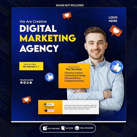 Digital marketing facebook post PSD, High Quality Free PSD Templates ...