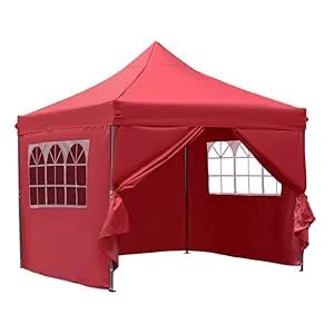 THE SUMMER 10X10 Ft Pop Up Gazebo Tent with Window Side Wall and Gate ...