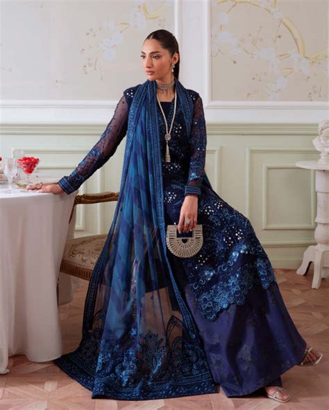 Royal Blue Net & Silk Bridal/Festive Suit – Pehnava Lawns