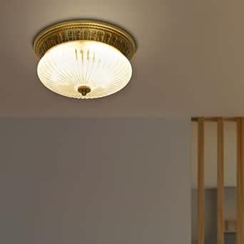 KAPOOR LAMP SHADES Albany Brass and Glass Ceiling Light (Bulb Included ...