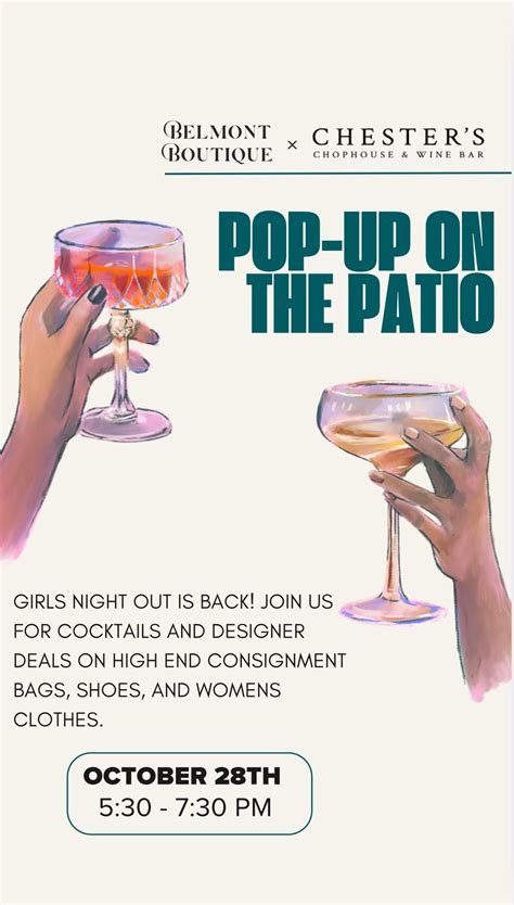 Belmont Boutique Pop-Up at Chester’s , Chester's Chophouse & Wine Bar ...