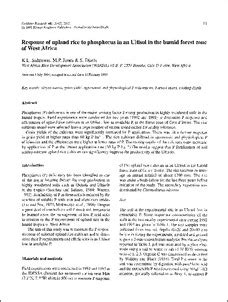 Response of upland rice to phosphorus in an ultisol in the humid forest ...