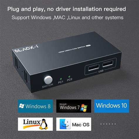 Black-i HDMI 2 in 1 Out KVM Switch 4K – Suntronix