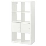 KALLAX shelving unit with doors, white, 77x147 cm (301/8x575/8") - IKEA