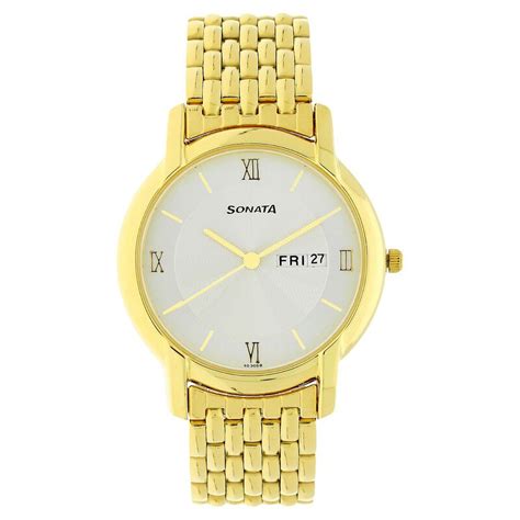 Buy Online Sonata Quartz Analog with Day and Date White Dial Stainless ...