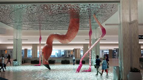 Coming to Tampa International Airport: a giant pink flamingo