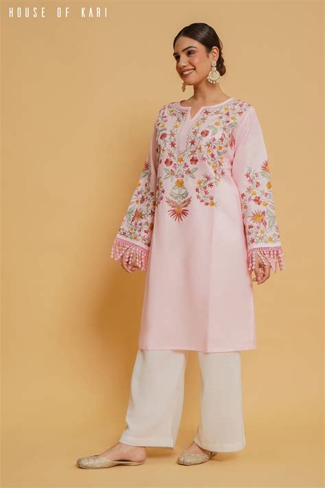 House Of Kari(Chikankari Clothing) - Kashmiri Aari Work Cotton Long ...