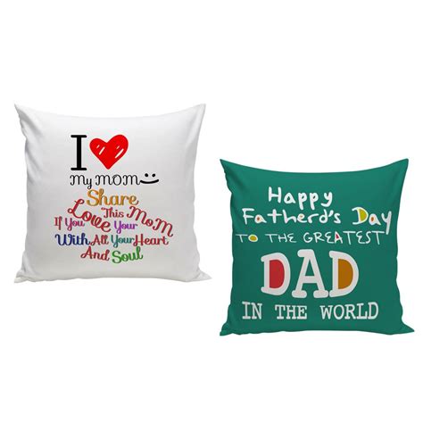Buy Sky Trends Gift for Parents Combo Gift Printed Cushion Cover Mom ...