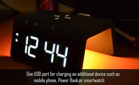 F5 SmarTech Digital Alarm Clock Qi Wireless Charging 7 Color RGB ...