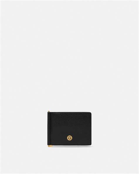 Medusa Biggie Bifold Clip Wallet Black,Gold | VERSACE
