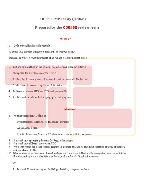 ATC Super-imp-tie-23 - 21CS51 SIMP Theory Questions Prepared by the CSE ...