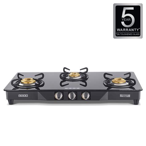 Usha EB GS3 001 Cooktop Ebony 3001 (Black) Gas Stove