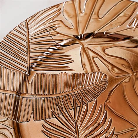 Leaf Embossed Charger Plate Set Of 6 12 Inch Online - Premium Charger ...