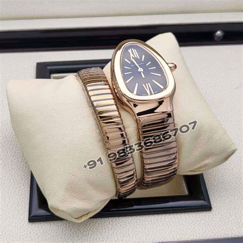 Bvlgari Serpenti Rose Gold Black Dial Luxury Watch
