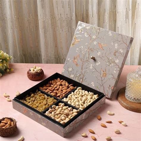 Riwaz Elite Flying Birds Enamel Designer Dry Fruits Gift Box - Premium ...