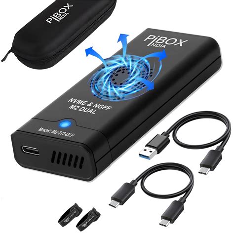 NVME M.2 Fan Enclosure, PiBOX India NVMe / NGFF SATA Dual SSD Enclosure ...