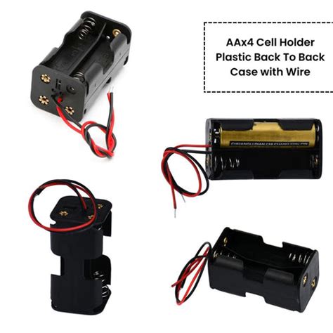 Plastic AA Cell Holder Case with Wire | Secure Battery Enclosure
