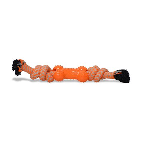 Basil Chew Rope with Bone Dog Toys - 28cm | Zigly