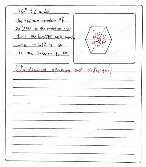 Solved: A regular hexagon is rotated in a counterclockwise direction ...
