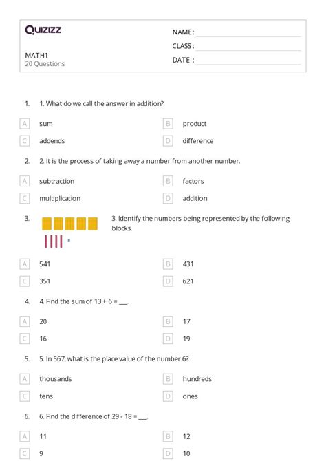 50+ Comparing Numbers 11-20 worksheets for 1st Class on Quizizz | Free ...