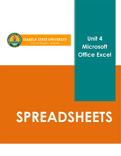 Unit 5 - Microsoft Excel - ISABELA STATE UNIVERSITY City of Ilagan ...