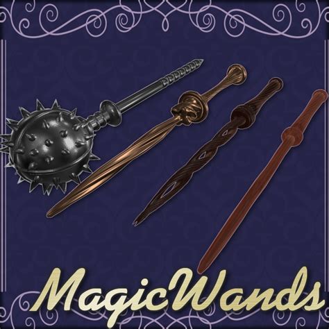 【3D武器モデル】魔法の杖4種セット(パーティクル付き)