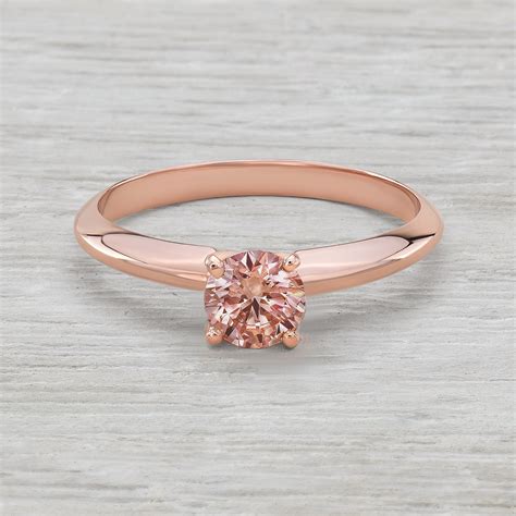 Pink Diamond Rose Gold Engagement Ring