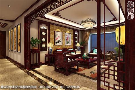 兰州精品住宅古典中式设计，客厅中式装修效果图_紫云轩中式设计图库