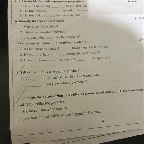 3. If you walk out in the rain, you will wet. (got/g 8. Fill in the ...