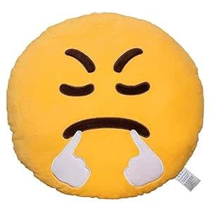 Vaishno Emoji Face Plush Cushion | Soft & Cute Smiley Emoticon Pillow ...