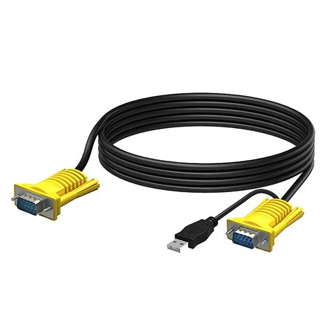 KVM USB Cable 10FT Connect with KVM VGA Switches, 2 in 1 VGA KVM USB ...