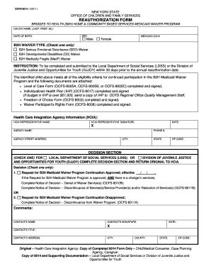 New York B2H Waiver Reauthorization Form - Blank Fillable Template ...