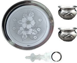 Sigaram German Silver Pooja Thali Set For Home or Festival Decoration ...