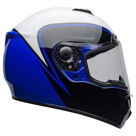 Bell SRT Helmet (Assasin Gloss White/Blue/Black – LRL Motors