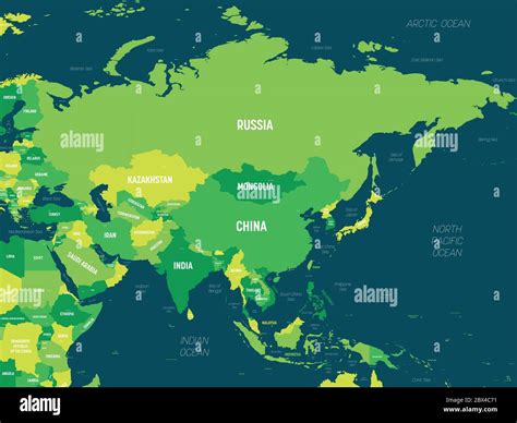 Asia Political Map Without Name