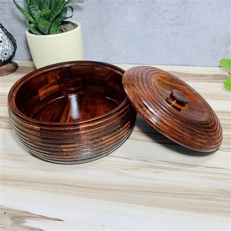 Homefrills Handicrafts Sheesham Wood Ring carved design Floral Chapati ...