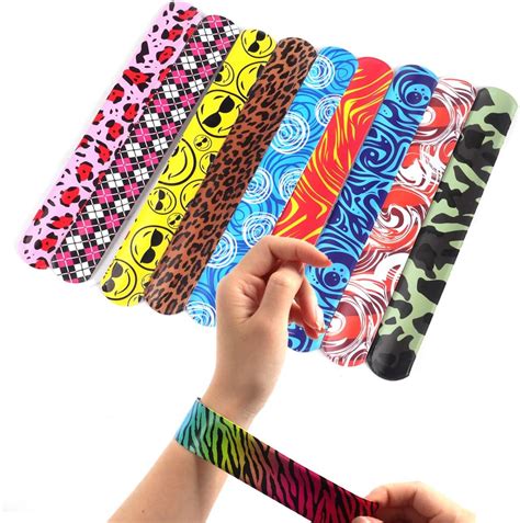 30 PCs Slap Bracelets Slap Wrist Bands with 30 Designs Pattern Colorful ...