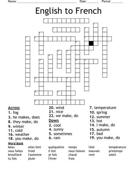 French River To The English Channel Crossword - prntbl ...