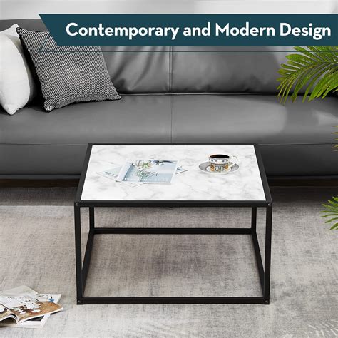 Snapklik.com : SAYGOER Marble Coffee Table Small Square Coffee Tables ...