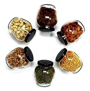Buy GTR Pot Shaped Kitchen Storage Container Set - 300 ML (Pack of 6 ...