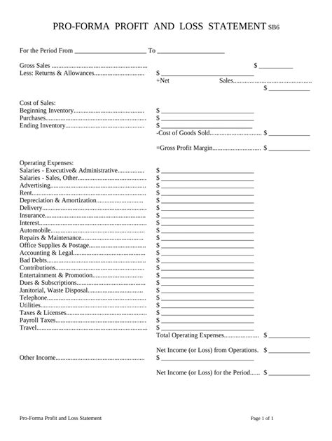 Profit and Loss Statement Doc Template | pdfFiller