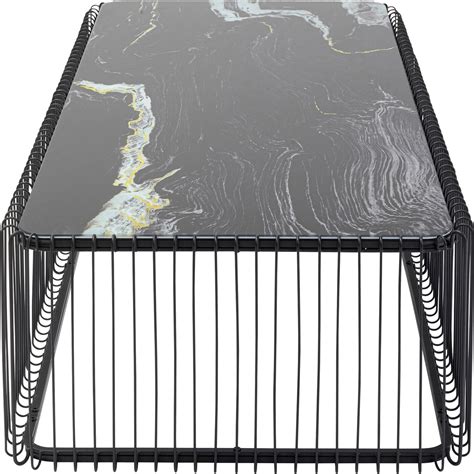 Mesa centro Wire Glas mármol Negro 145x70cm - KARE Chile