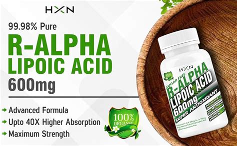 HXN Alpha Lipoic Acid 600mg, R-ALA With Omega-3, Coq10, Vitamin B12, L ...
