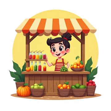 Juice Market Stall Cartoon 的图像结果