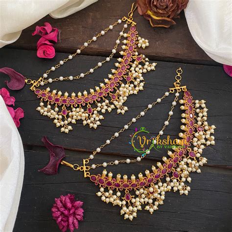 Guttapusalu Ear chain -Guttapusalu maatil -G8951 – vrikshamindia