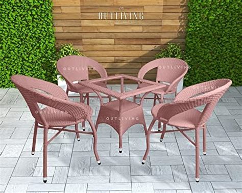 OUTLIVING Garden Patio Seating Chair and Table Set Outdoor Balcony ...
