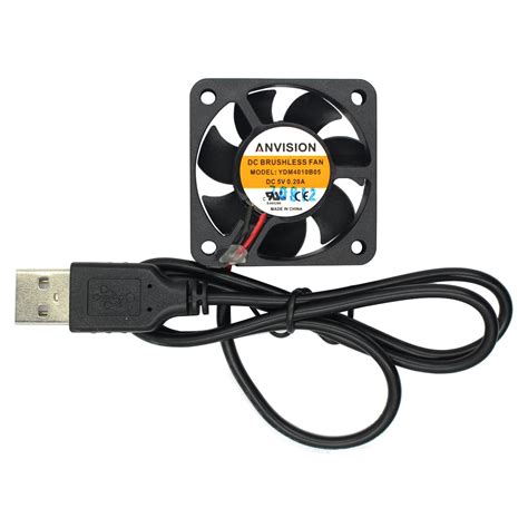 ANVISION 40mm by 40mm by 10mm 4010 Dual Ball Bearing DC 5V USB ...