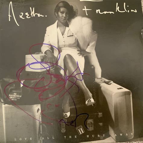 Signed Aretha Franklin Love All The Hurt Away Album Cover
