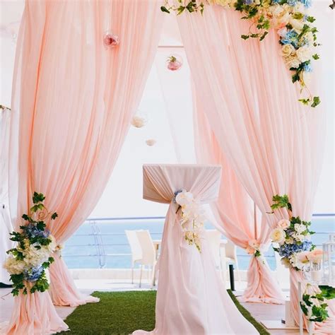 Buy Wedding Arch Draping Fabric,2 Panels Blush Tulle Ceiling Backdrop ...